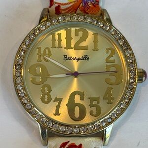 Betsy Johnson Betseyville Watch With Floral Band